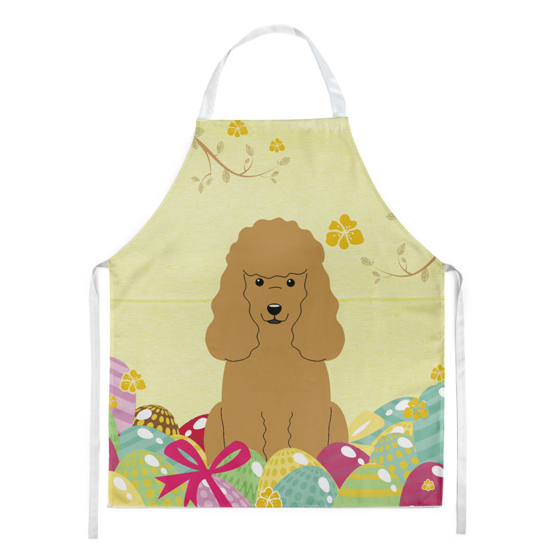Tablier œufs de pâques, Jaune / Havane, Caniche