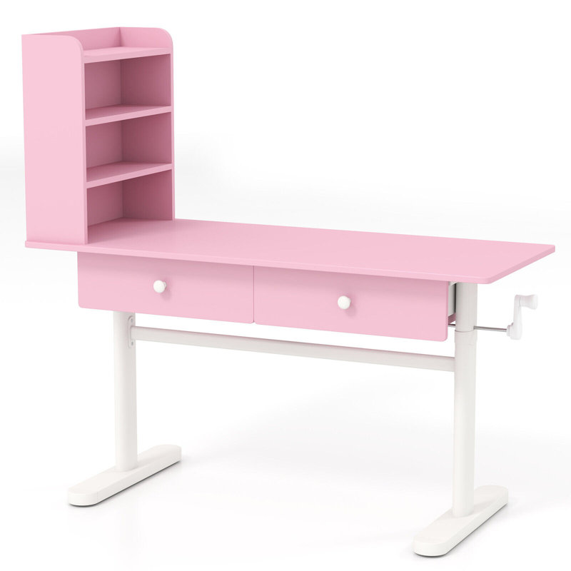 Table de manucure à hauteur réglable Artist avec tablette de rangement ouverte