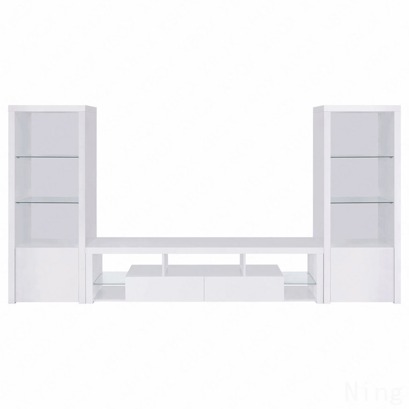Meuble télé 3 pièces blanc ultrabrillant