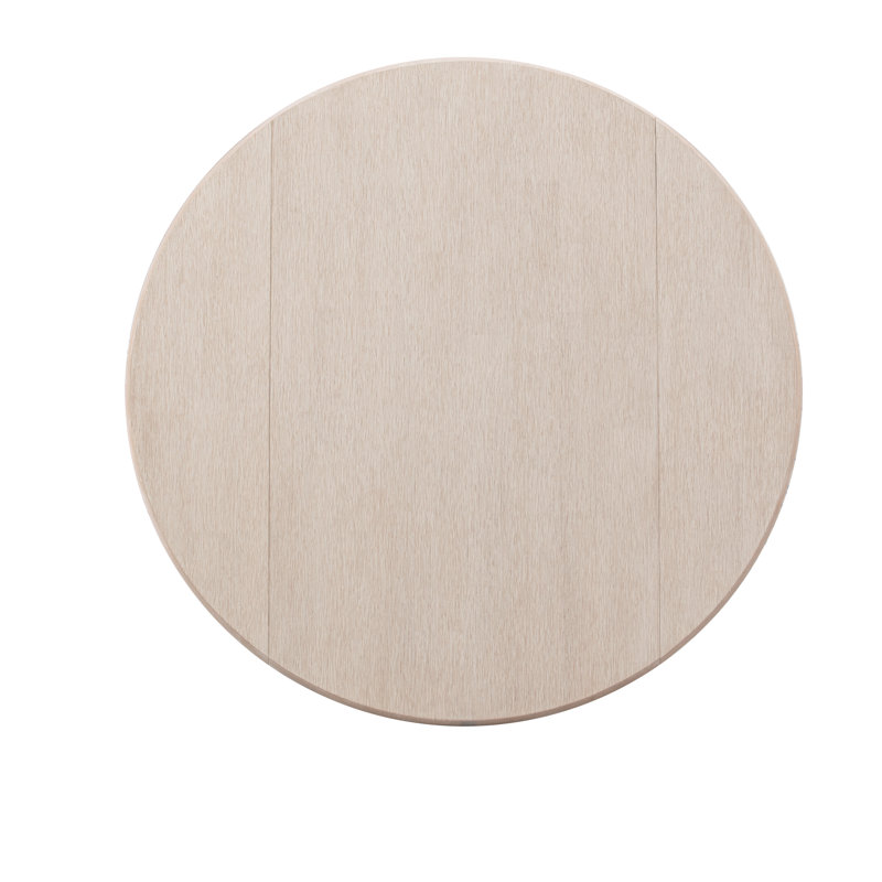 Table de salle à manger Dublin Kitchen - plateau de table rond en bois avec base Dropleaf et piédestal, crème au beurre brossée