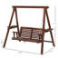 Balancelle d'extérieur 2 places avec support, tables d'appoint et chaînes en métal pour le jardin-1636799468