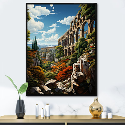 Espagne, aqueduc romain en segovin sur toile