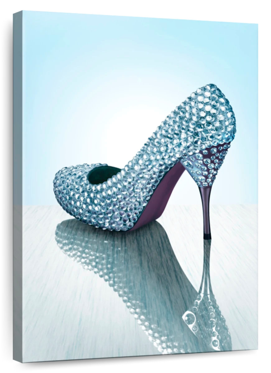 Satin Stiletto with Diamond Detail - Red