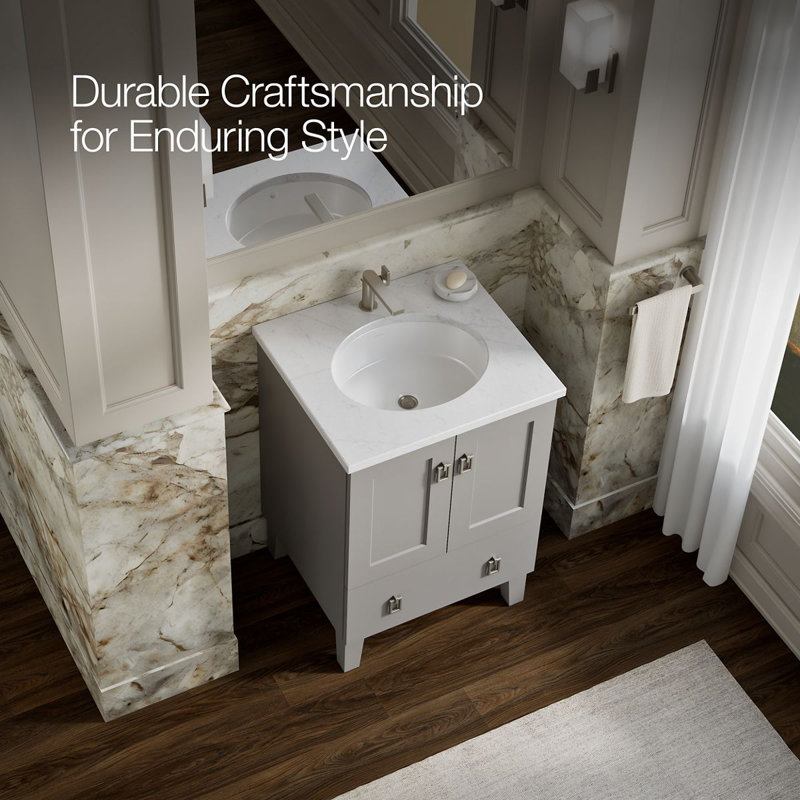 Poplin® Tones 24" Single Bathroom Vanity Base Only, Mohair Gray