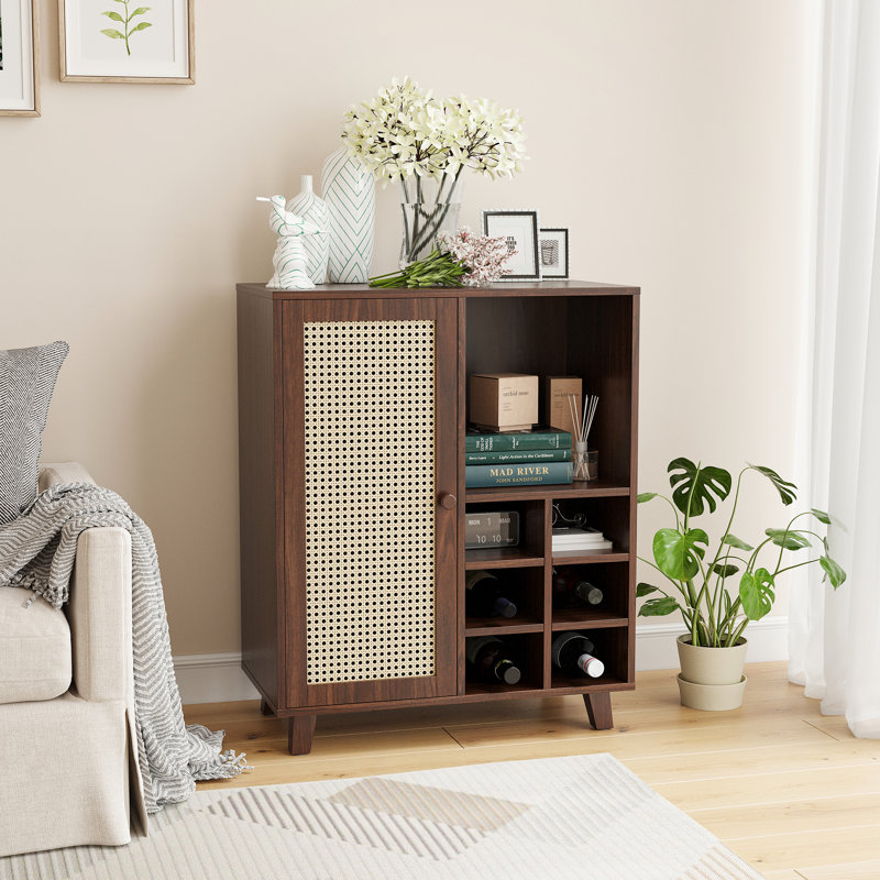 Armoire à vin 34 pouces avec supports - Buffet de rangement pour la maison, le salon