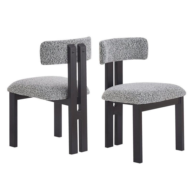 Chaises de salle à manger rembourrées sans accoudoirs avec pieds en métal (ensemble de 2)