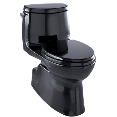 TOTO® Carlyle® II 1G® One-Piece Elongated 1.0 GPF Universal Height Skirted Toilet, Ebony Black