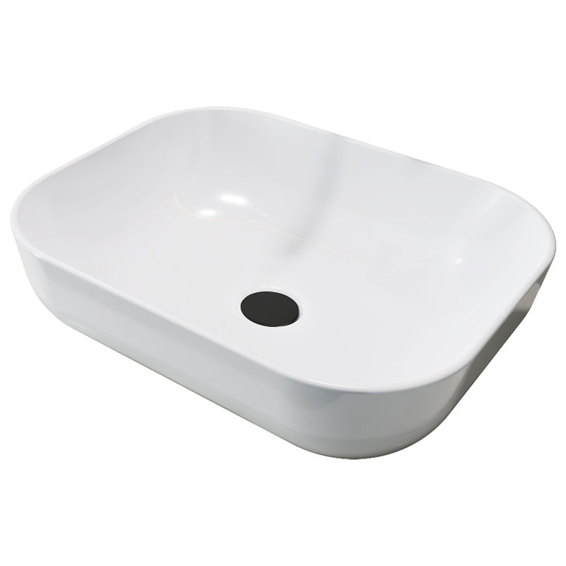 Lavabo vasque de salle de bain de 20 po x 16 po, lavabo rectangulaire moderne pour salles de bain, toilettes et salles d'eau Sotomo