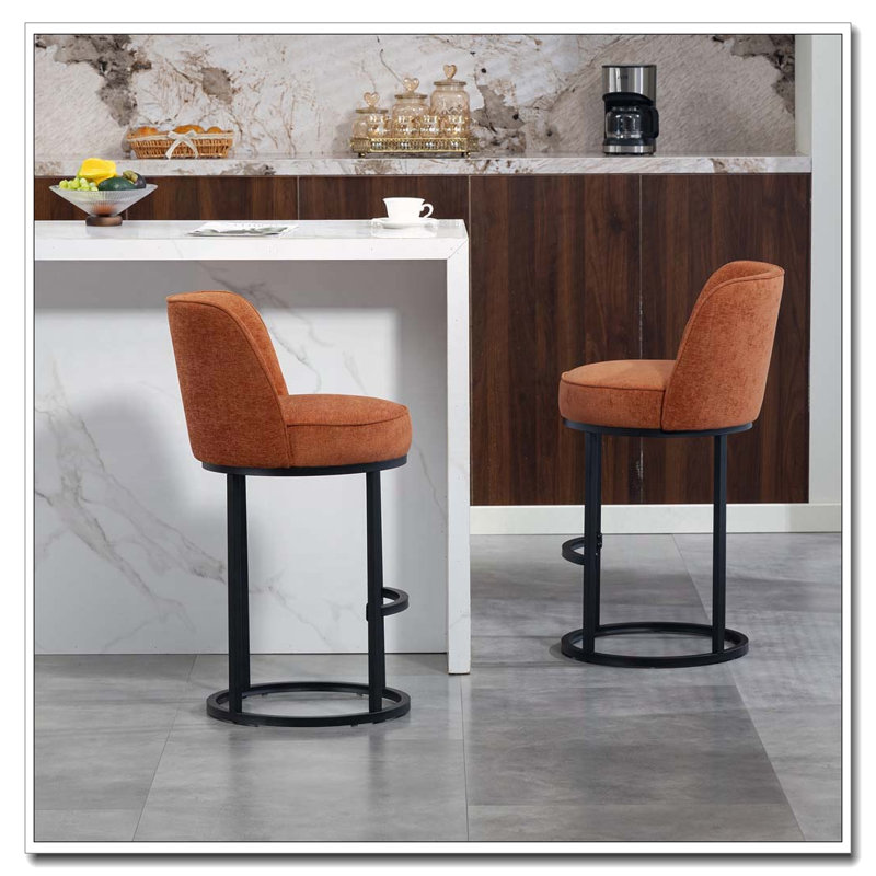 Counter Height Bar Stools Set, Orange