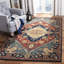 Tapis oriental rouge / bleu marine en laine / coton / latex tissé à la main Bluff-1626684463