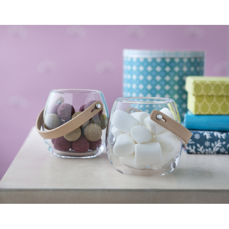Glass Jar, 3.9" H x 4.3" W x 4.3" D
