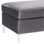 Jaszira Grey Velvet Ottoman(Only Include This Ottoman, Not The Sofa)
