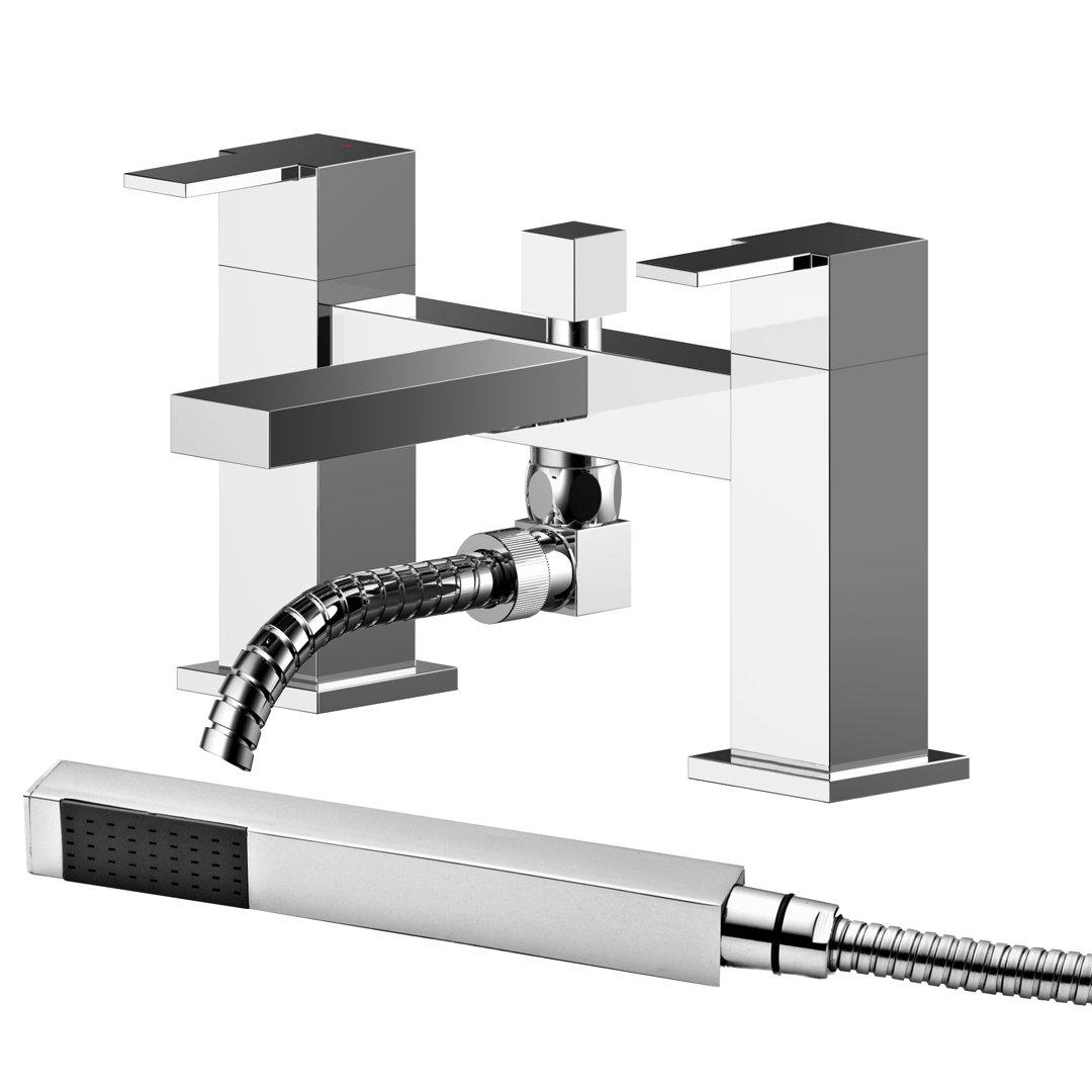 Sanford 2 Handle Deck Bath Shower Mixer Bath Filler with Diverter