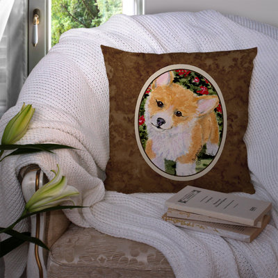 Coussin décoratif intérieur/extérieur corgi