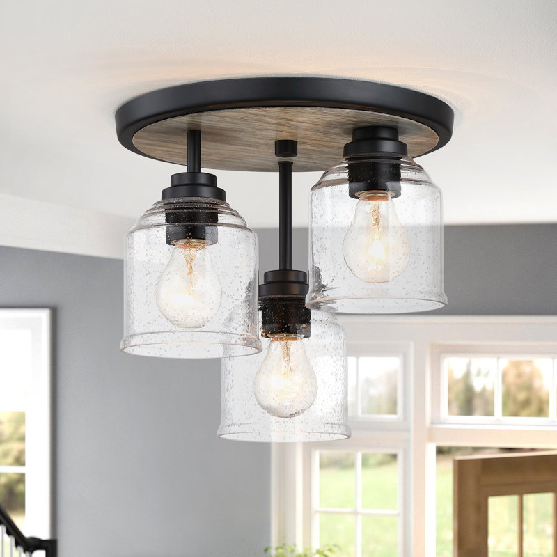 Plafonnier encastré 3 lumières à intensité variable, Noir mat