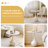 19.69" Cream Round Sintered Stone Small Coffee Table Side table