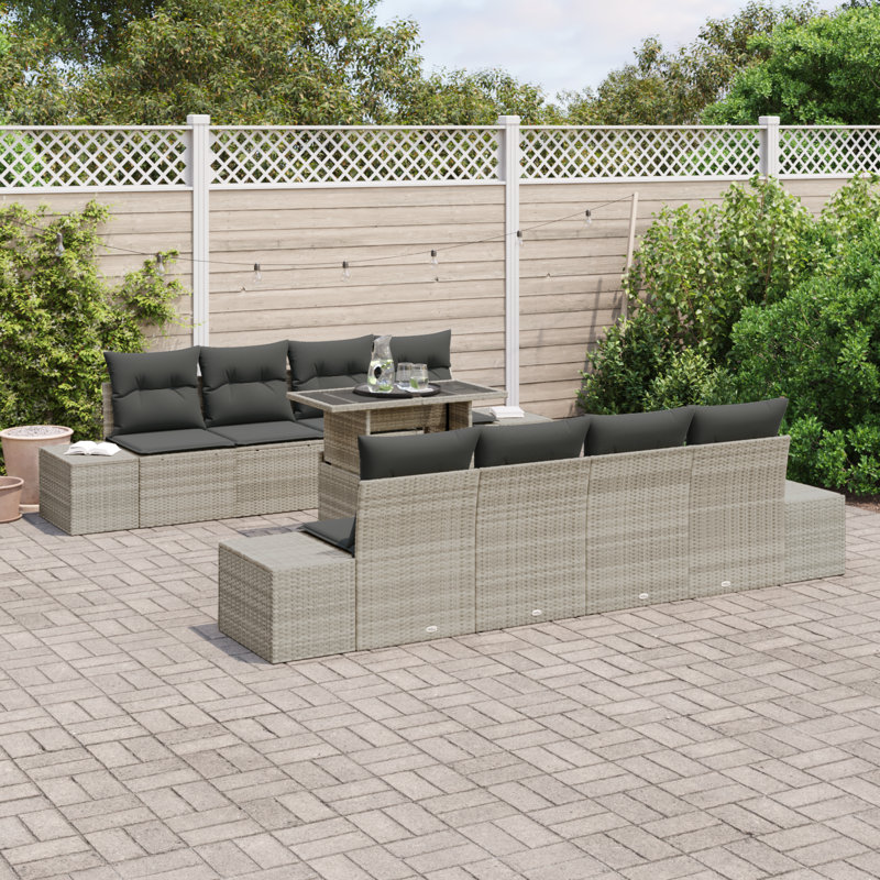 294cm Wide Patio Sofa with Cushions