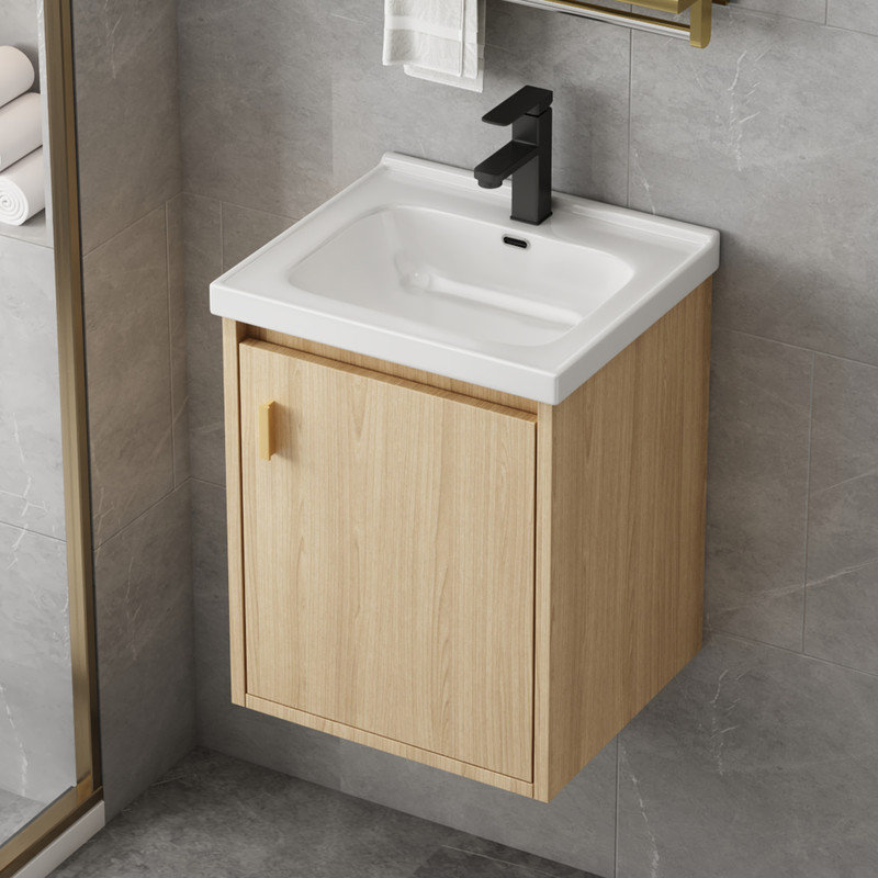 16 Inch Bathroom Vanity with Sink Combo, Wall Mounted Small Bathroom Vanity with Soft-Close Door Modern Floating Cabinet, Pop-up Drain, P-Trap Included,(No Faucet)