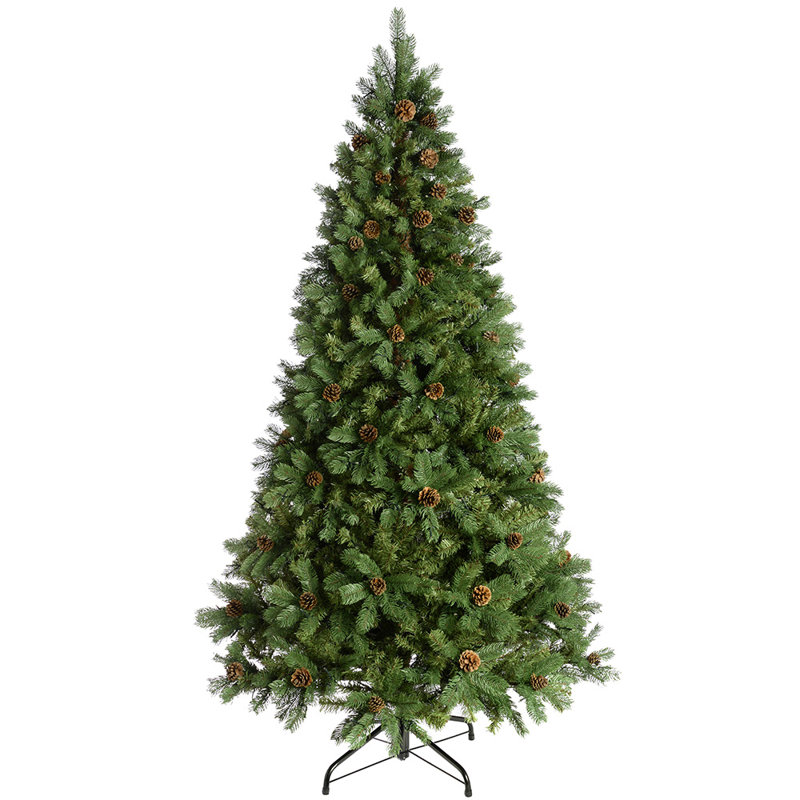 Lighted Artificial Pine Christmas Tree, 9ft H x 5.33ft W x 5.33ft D