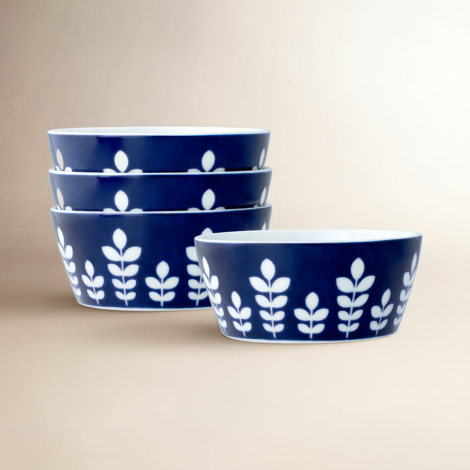 Noritake Bluefjord Set Of 4 Fruit Bowls, 5-1/2", 15 Oz.
