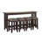 Dark Brown Console Table w/ 4 Stools