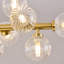 Lustre linéaire spoutnik moderne en verre doré à 16 lumières à intensité variable-709625623