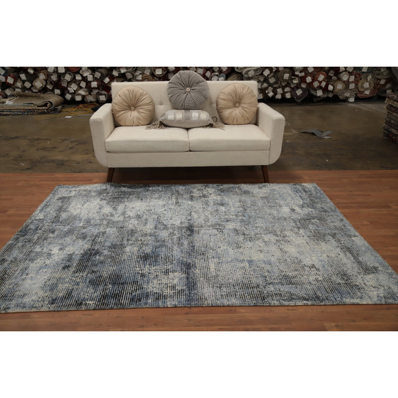 Elegant Distressed Look Abstract Area Rug 6x8