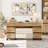  Office Set: 59" Modern Desk With Charging Station And Storage Cabinet, Four 72" Tall Bookcases With Shelves, Wood Computer Desk And Library Storage Cabinet For Work Study-630522306