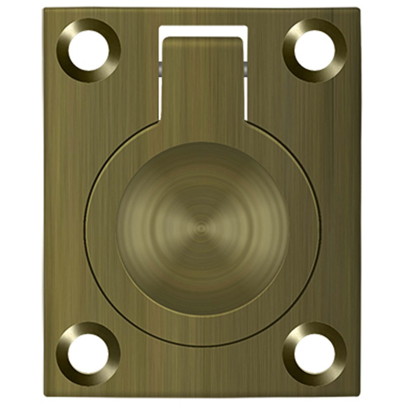 Poignée anneau Deltana FRP175U5; 1-3 / 4 po x 1-3 / 8 po; Finition laiton antique, Laiton antique