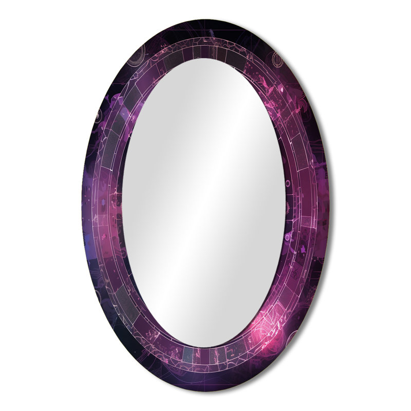 Third Eye Chakra Mystical Circle II - Traditional Oval Wall Mirror, 36" x 24"