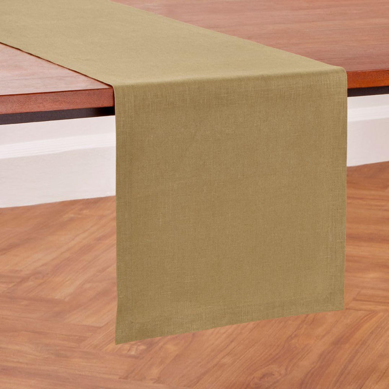 Diana - 100% Pure Linen Table Runner, 108" x 14", Kelp