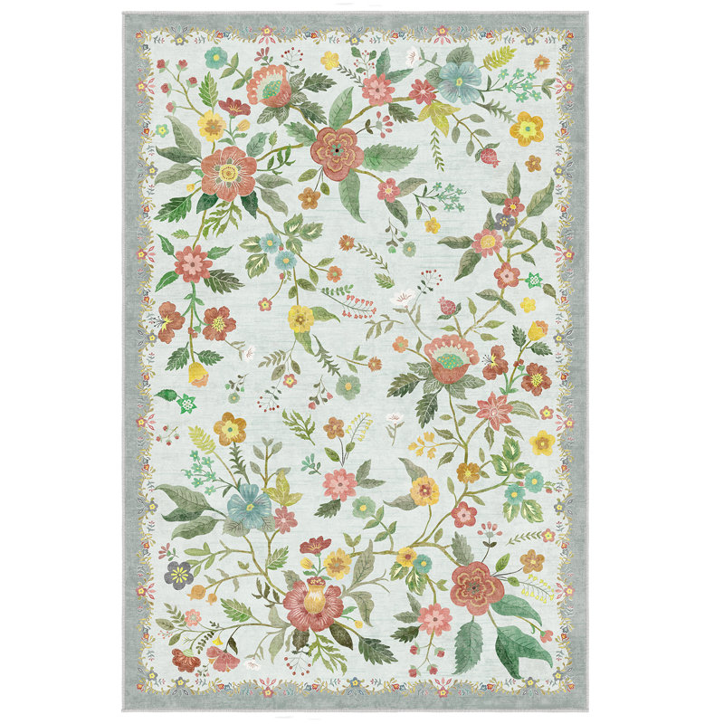 Tapis à motif floral Boho