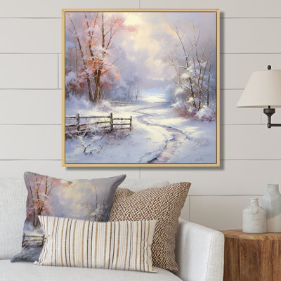 Winter's Silente River - Neige, art mural
