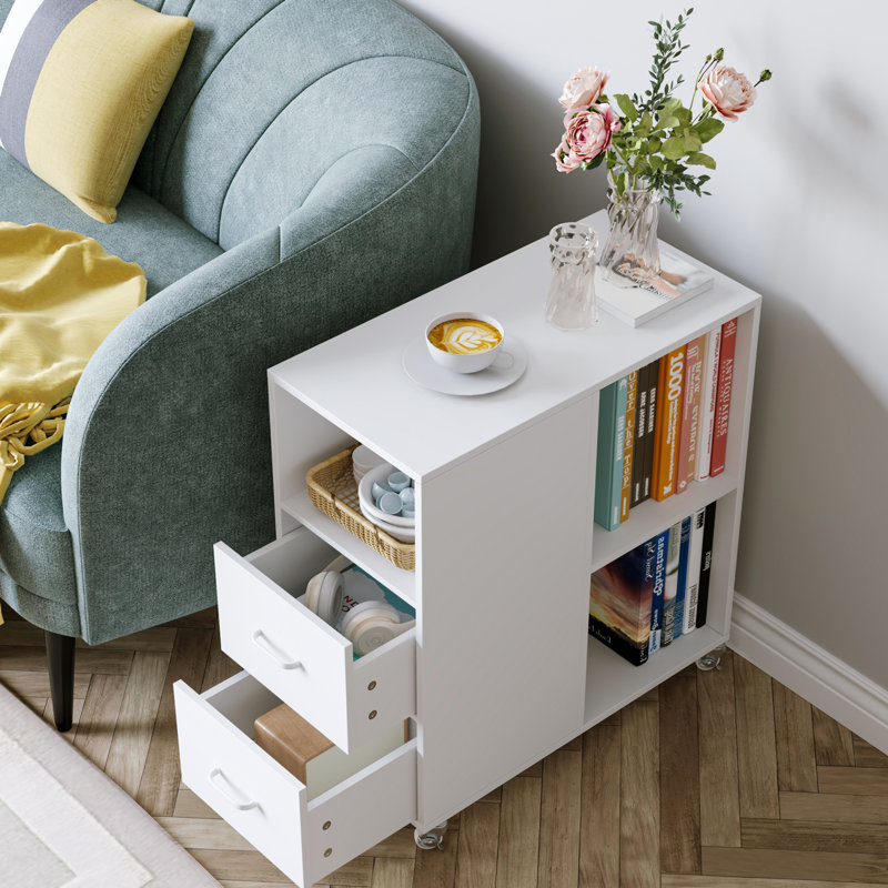 Wheel End Table, White