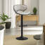 Banessa Grey Swivel Adjustable Height 2 Bar Stools, Kitchen Chair, Vegan Leather