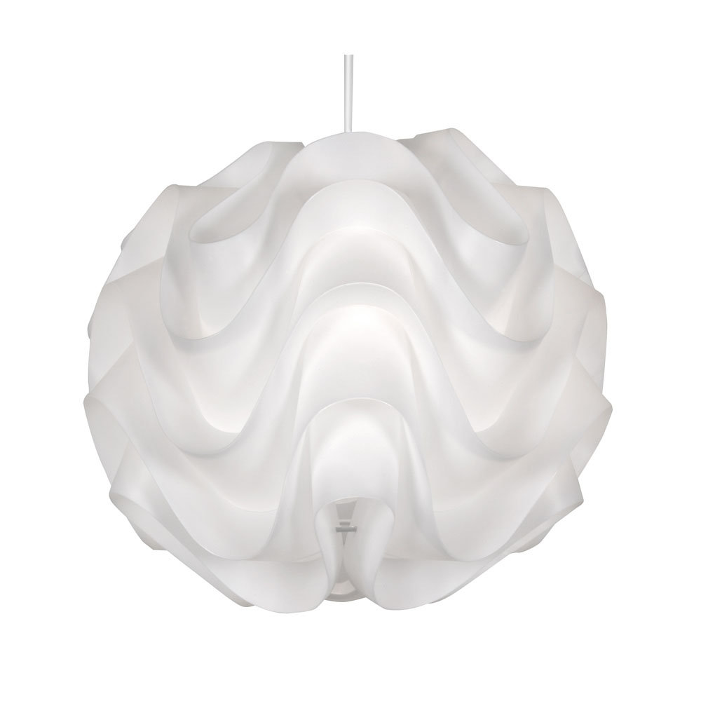 28cm H Plastic Round Pendant Shade ( Screw On ) in White