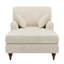 Méridienne surdimensionnée de 40,5 po en velours côtelé beige, 2 coussins, accoudoirs roulés, assise profonde de 62 po, structure en bois massif, limite de 250 lb, pour limite de lecture