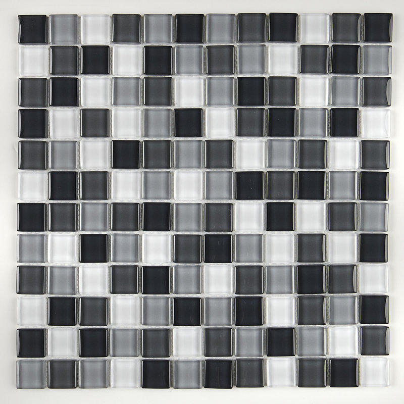 Color Wave 1" x 1" Glass Mosaic Field Tile in Soft Cashmere, Classic Evening Mixer