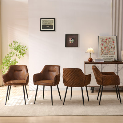 46cm H Upholstered Metal Armchair