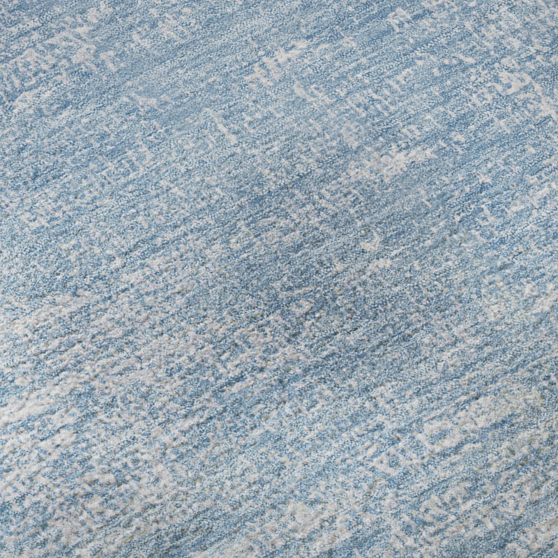Tapis bleu Prisco lavable à la machine de qualité supérieure, Rectangle 2 pi 6 po x 3 pi 10 po