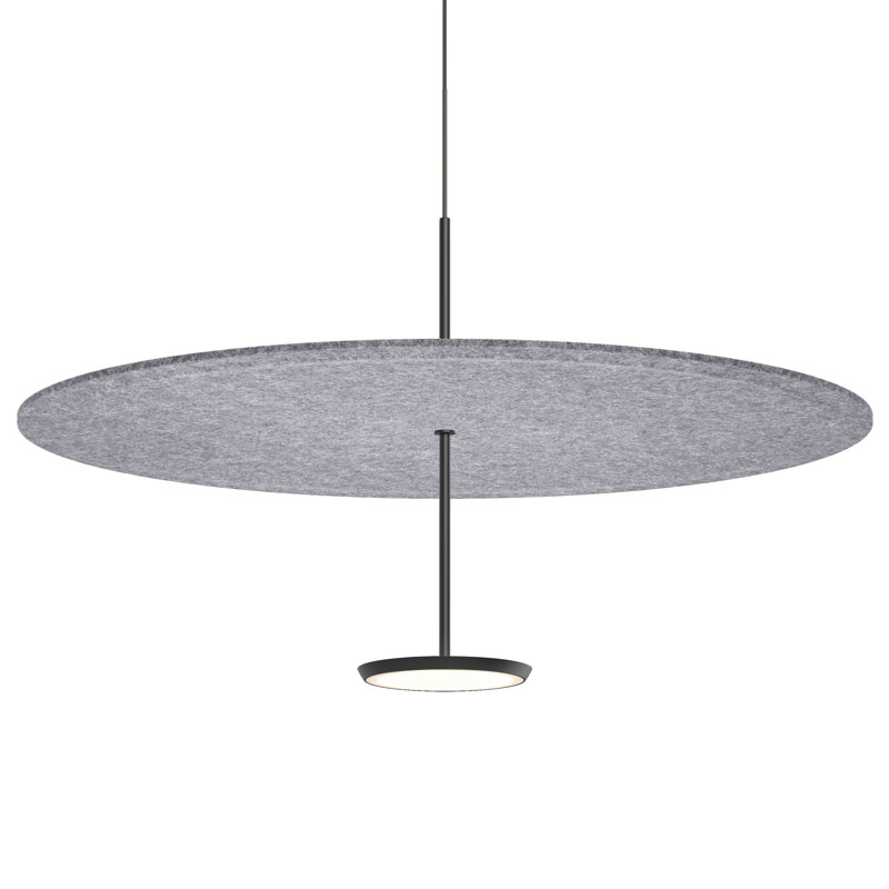 Luminaire suspendu Sky Sound, Anthracite, H 17,5 po x l 17,5 po x P 17,5 po, Argent