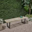 Banc d'extérieur à 3 places avec cadre en bois d'acacia massif gris et noir, style rustique moderne pour les sièges de patio et de jardin