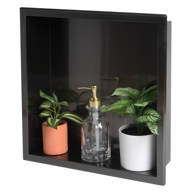 Brushed Black Stainless Steel Wall Mount Shower Niche