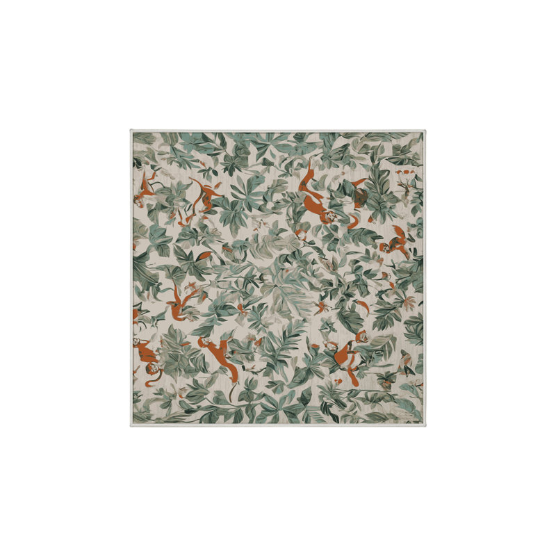 Tapis beige soyeux et moelleux, Carré 8 pi