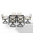Halles 6 - Person Steel Patio Dining Set Umbrella Hole Included Rectangular Table with Cushions Included-1536362544