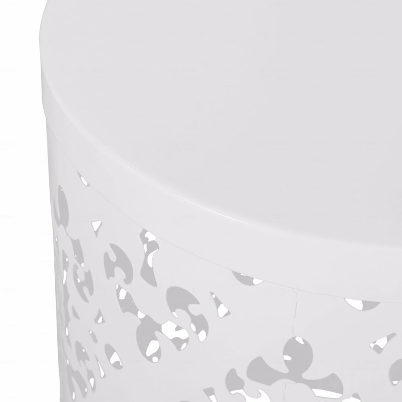 Metal Set Of 2 Patio End Table, White