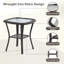 Ensemble de conversation en rotin pour 2 personnes avec table d'appoint, 2 chaises pivotantes et coussins rouges-2031180293