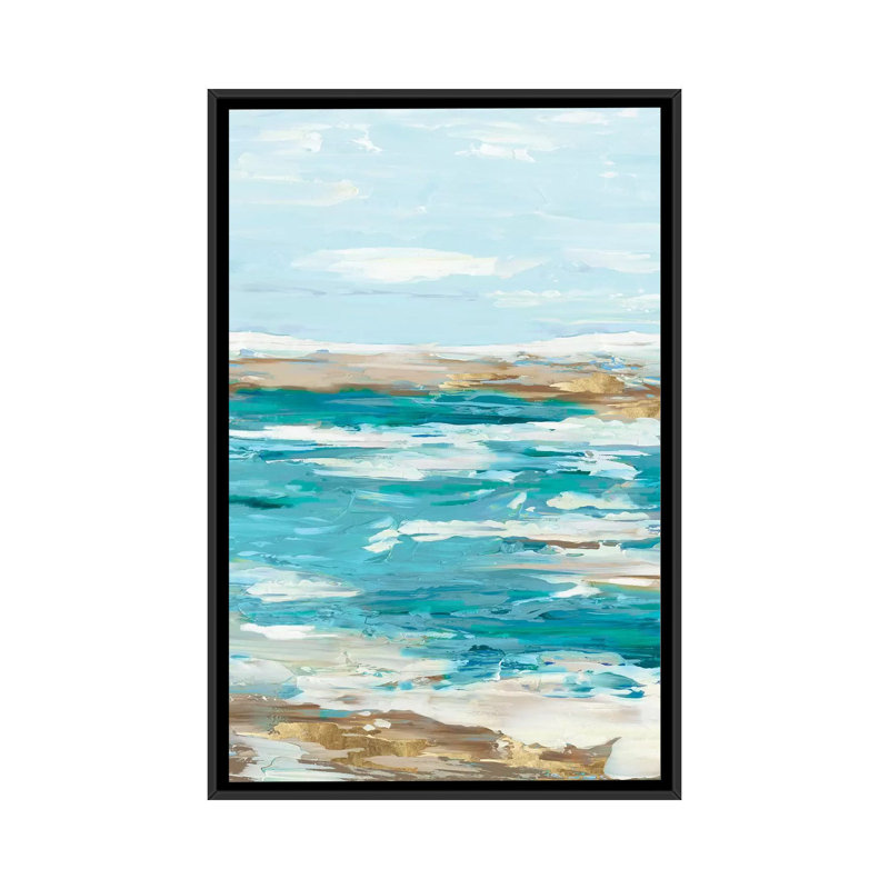 «Sea Side II» sur toile, H 26 po x l 18 po x P 1,5 po, Toile encadrée noire, Pas de tapis