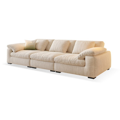 Canapé modulaire en chenille blanc