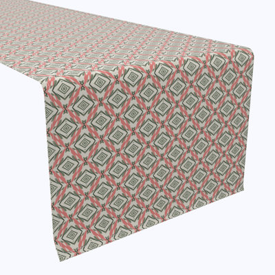 Table Runner, 100% Cotton, 16X108", Modern Geometric